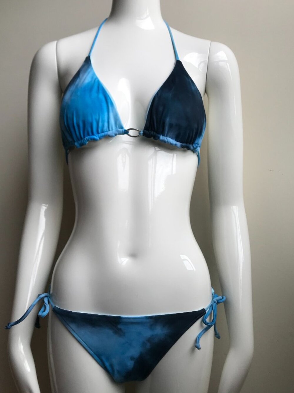 Billabong surf reversible light blue tie dye bikini set